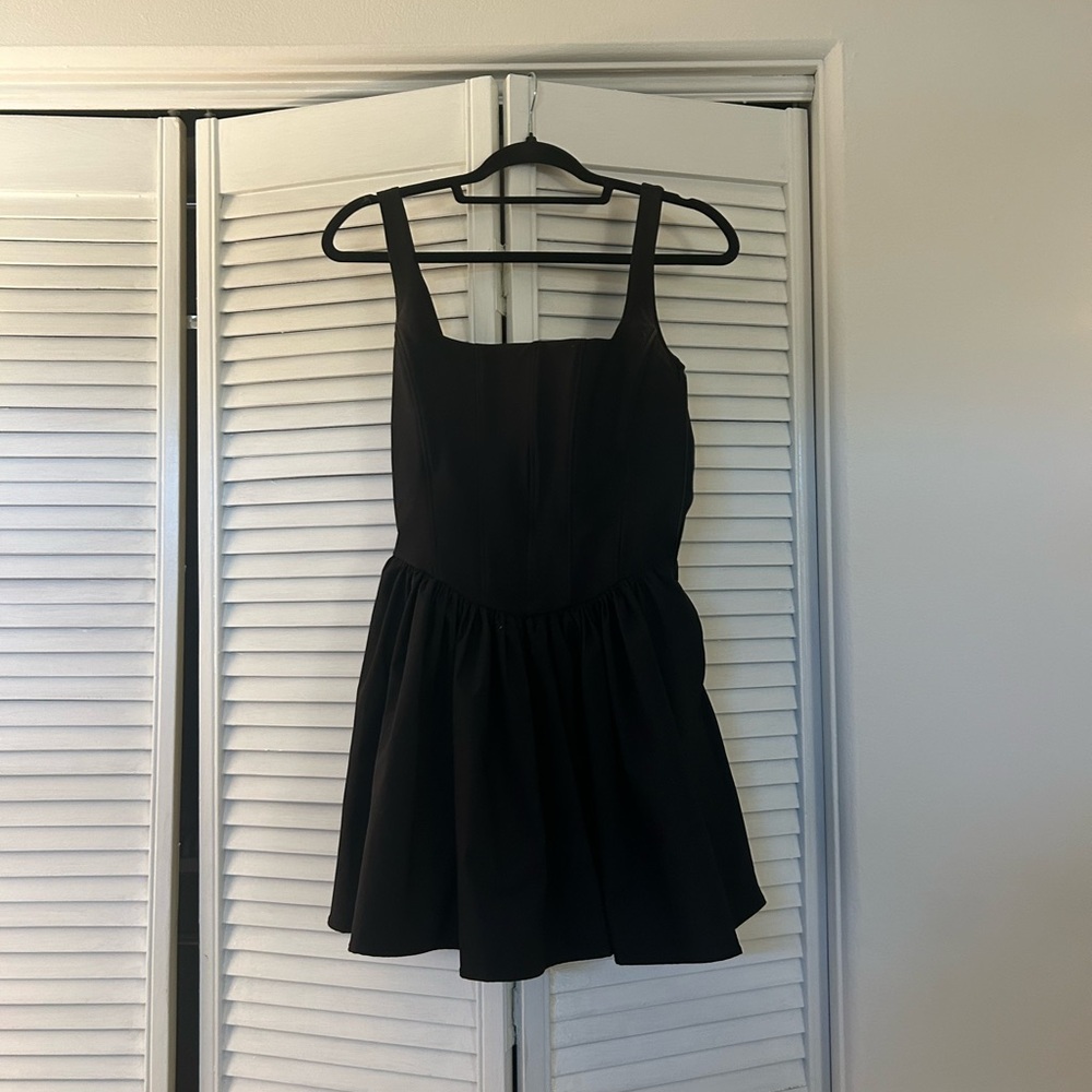 Elegant Black Corset Sleeveless Dress